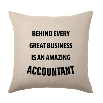Behind every great business, Μαξιλάρι καναπέ ΛΙΝΟ 40x40cm περιέχεται το  γέμισμα