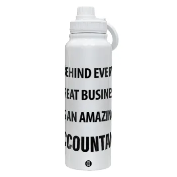 Behind every great business, Θερμός 1L Ανοξείδωτο με Βάση Κινητού & Διπλά Τοιχώματα