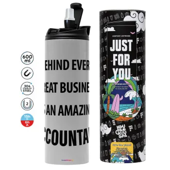 Behind every great business, Tumbler stainless steel GREY 600ml