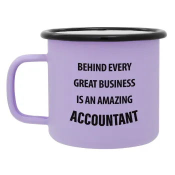 Behind every great business, Κούπα Μεταλλική εμαγιέ ΜΑΤ Light Pastel Purple 360ml