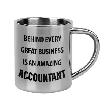 Behind every great business, Mug Stainless steel double wall 300ml