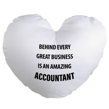 Behind every great business, Μαξιλάρι καναπέ καρδιά 40x40cm περιέχεται το  γέμισμα