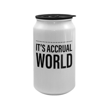 It's an accrual world, Κούπα ταξιδιού μεταλλική με καπάκι (tin-can) 500ml