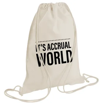 It's an accrual world, Τσάντα πλάτης πουγκί GYMBAG natural (28x40cm)