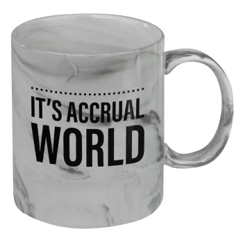 It's an accrual world, Mug ceramic marble style, 330ml