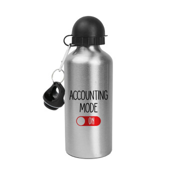 ACCOUNTANT MODE ON, Metallic water jug, Silver, aluminum 500ml