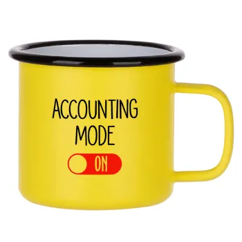 ACCOUNTANT MODE ON, Κούπα Μεταλλική εμαγιέ ΜΑΤ Κίτρινη 360ml