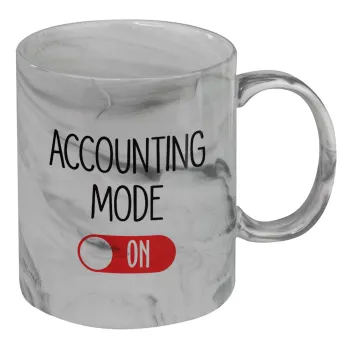 ACCOUNTANT MODE ON, Κούπα κεραμική, marble style (μάρμαρο), 330ml