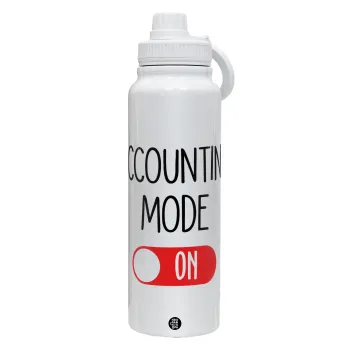 ACCOUNTANT MODE ON, Θερμός 1L Ανοξείδωτο με Βάση Κινητού & Διπλά Τοιχώματα