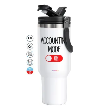 ACCOUNTANT MODE ON, Mega Stainless steel Tumbler with lid, double wall 1,2L