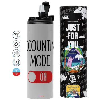 ACCOUNTANT MODE ON, Tumbler stainless steel GREY 600ml