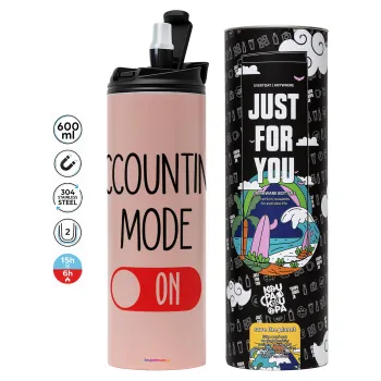 ACCOUNTANT MODE ON, Tumbler stainless steel PINK 600ml