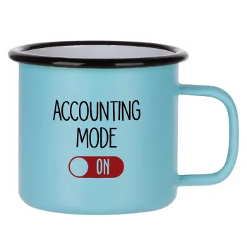 ACCOUNTANT MODE ON, Κούπα Μεταλλική εμαγιέ ΜΑΤ σιέλ 360ml