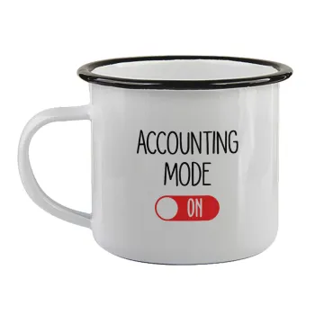 ACCOUNTANT MODE ON, Κούπα εμαγιέ με μαύρο χείλος 360ml