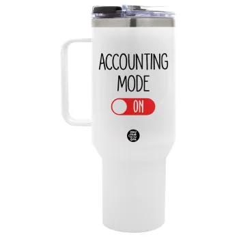 ACCOUNTANT MODE ON, Mega Tumbler με καπάκι, διπλού τοιχώματος (θερμό) 1,2L