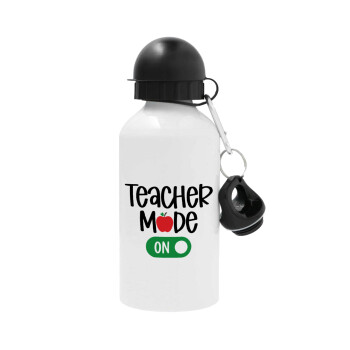 Teacher mode ON, Μεταλλικό παγούρι νερού, Λευκό, αλουμινίου 500ml