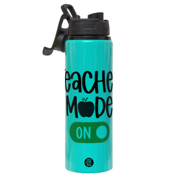 Teacher mode ON, Metallic water bottle with safety lid, 850ml aluminum