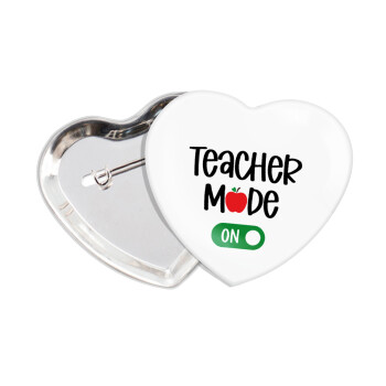 Teacher mode ON, Κονκάρδα παραμάνα καρδιά (57x52mm)