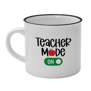 Teacher mode ON, Κούπα κεραμική vintage Λευκή/Μαύρη 230ml