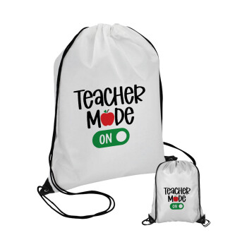 Teacher mode ON, Τσάντα πουγκί με μαύρα κορδόνια (1 τεμάχιο)