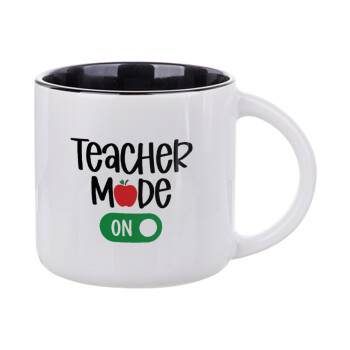 Teacher mode ON, Κούπα κεραμική 400ml Λευκή/Μαύρη