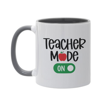 Teacher mode ON, Mug colored grey, ceramic, 330ml