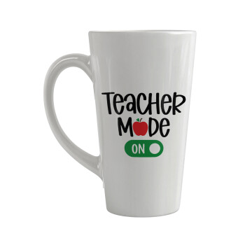 Teacher mode ON, Κούπα κωνική Latte Μεγάλη, κεραμική, 450ml