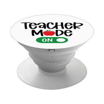 Teacher mode ON, Pop Socket Λευκό Βάση Στήριξης Κινητού στο Χέρι