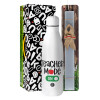 Easter Set, metallic stainless thermos bottle (500ml) & scented flat Easter candle (30cm) (GRAY)