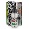 Easter Set, metallic silver aluminum water bottle (500ml) & aromatic flat Easter candle (30cm) (GRAY)