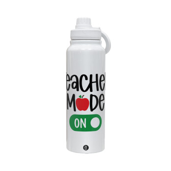 Teacher mode ON, 1L Stainless Steel Thermal Bottle with Phone Holder & Double Wall Insulation
