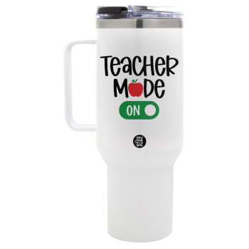Teacher mode ON, Mega Tumbler με καπάκι, διπλού τοιχώματος (θερμό) 1,2L
