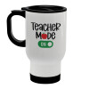 Teacher mode ON, Stainless steel travel mug with lid, double wall (warm) white 450ml