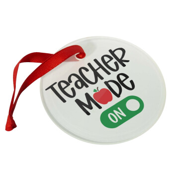 Teacher mode ON, Χριστουγεννιάτικο στολίδι γυάλινο 9cm