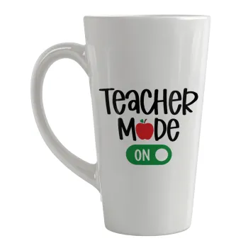 Teacher mode ON, Κούπα κωνική Latte Μεγάλη, κεραμική, 450ml
