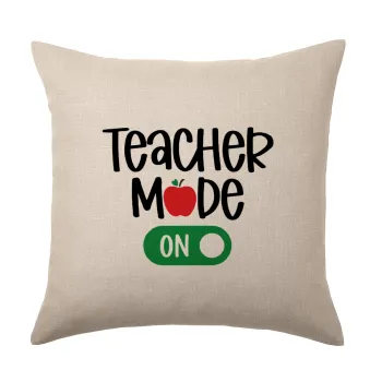Teacher mode ON, Μαξιλάρι καναπέ ΛΙΝΟ 40x40cm περιέχεται το  γέμισμα