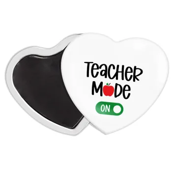 Teacher mode ON, Μαγνητάκι καρδιά (57x52mm)