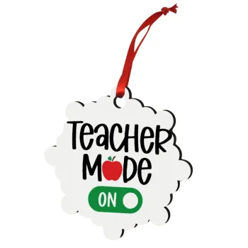 Teacher mode ON, Christmas ornament snowflake wooden 7.5cm