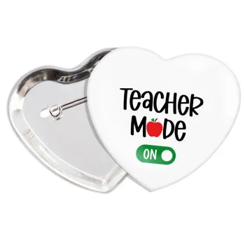 Teacher mode ON, Κονκάρδα παραμάνα καρδιά (57x52mm)