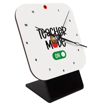 Teacher mode ON, Quartz Wooden table clock with hands (10cm)