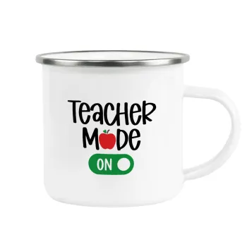 Teacher mode ON, Metallic enamel cup white 360ml