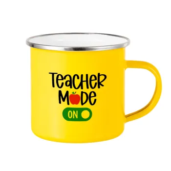 Teacher mode ON, Yellow Enamel Metallic Cup 360ml