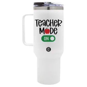 Teacher mode ON, Mega Tumbler με καπάκι, διπλού τοιχώματος (θερμό) 1,2L