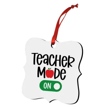 Teacher mode ON, Christmas ornament polygon wooden 7.5cm