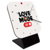 LOVE MODE ON, Επιτραπέζιο ρολόι ξύλινο με δείκτες (10cm)