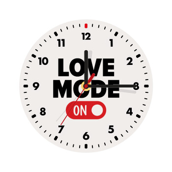 LOVE MODE ON, Wooden wall clock (20cm)