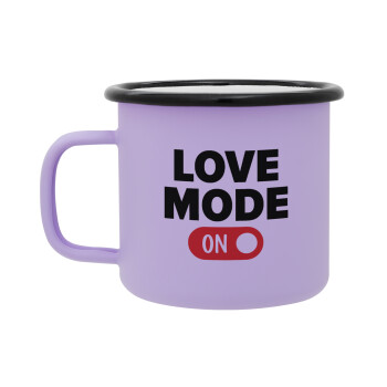LOVE MODE ON, Κούπα Μεταλλική εμαγιέ ΜΑΤ Light Pastel Purple 360ml