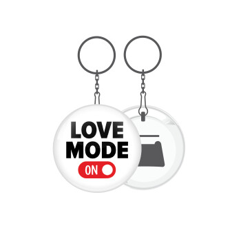 LOVE MODE ON, Μπρελόκ μεταλλικό 5cm με ανοιχτήρι