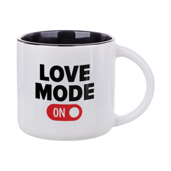 LOVE MODE ON, Κούπα κεραμική 400ml Λευκή/Μαύρη