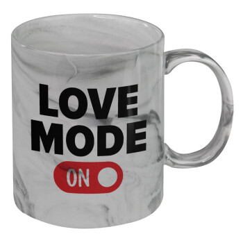 LOVE MODE ON, Mug ceramic marble style, 330ml